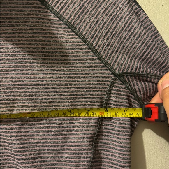 Lululemon Race Your Pace 1/2 Zip Hyper Stripe Mauvelous Heathered Black Size 8 - Picture 7 of 8